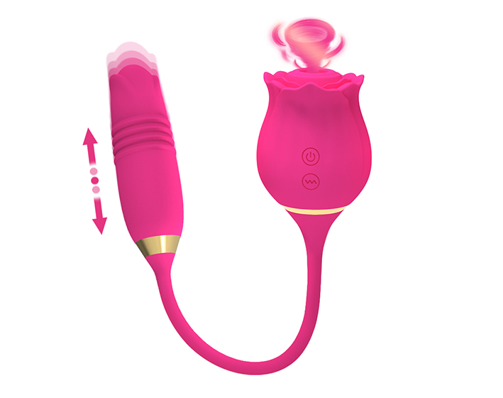 Rose Vibrator with Sucking & Thrusting