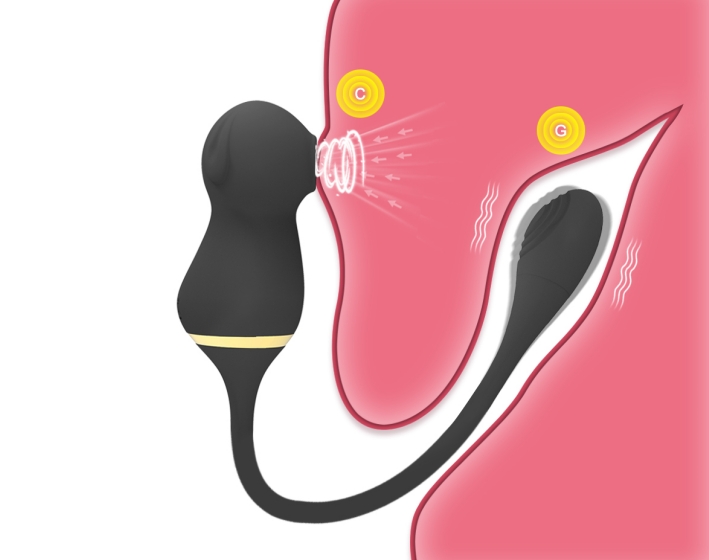 Black E Vibrator with Sucking