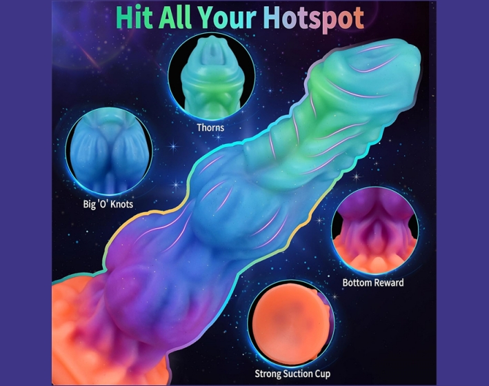 glow effect monster knot dildo 1