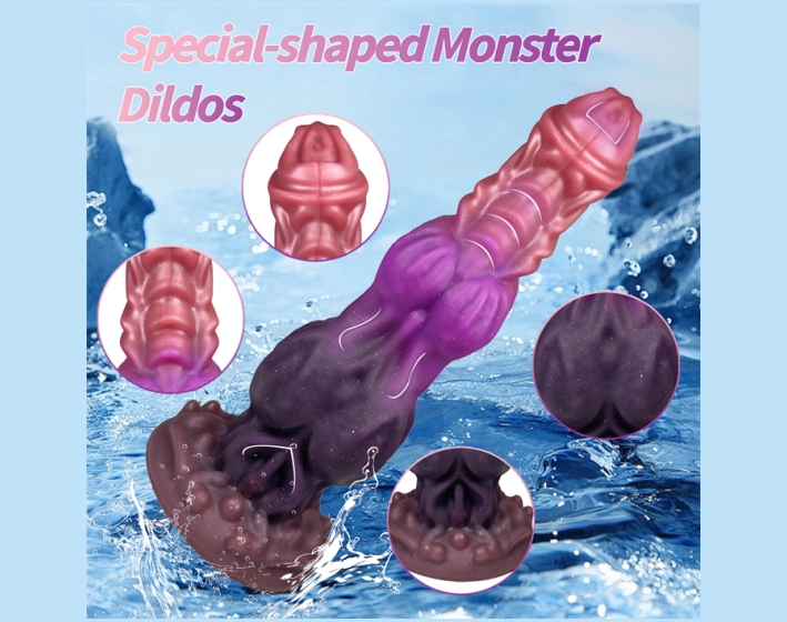 Multi-Color Ribbed Fantasy Dildo 2