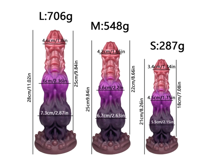 Multi-Color Ribbed Fantasy Dildo